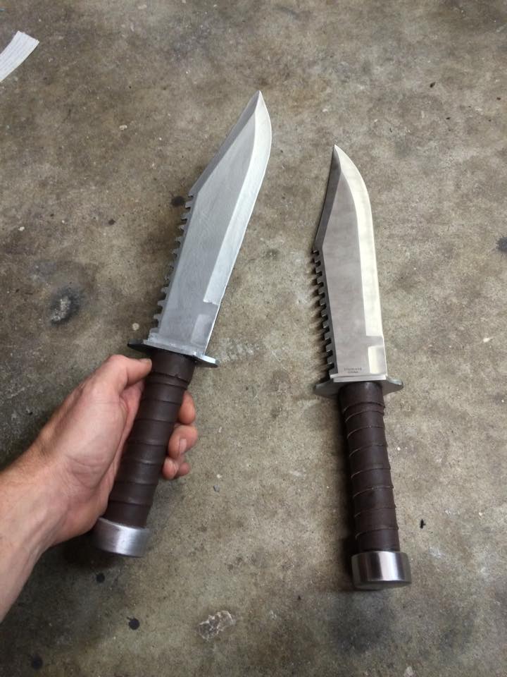 (1) Prop knife - resin (2) Real knife