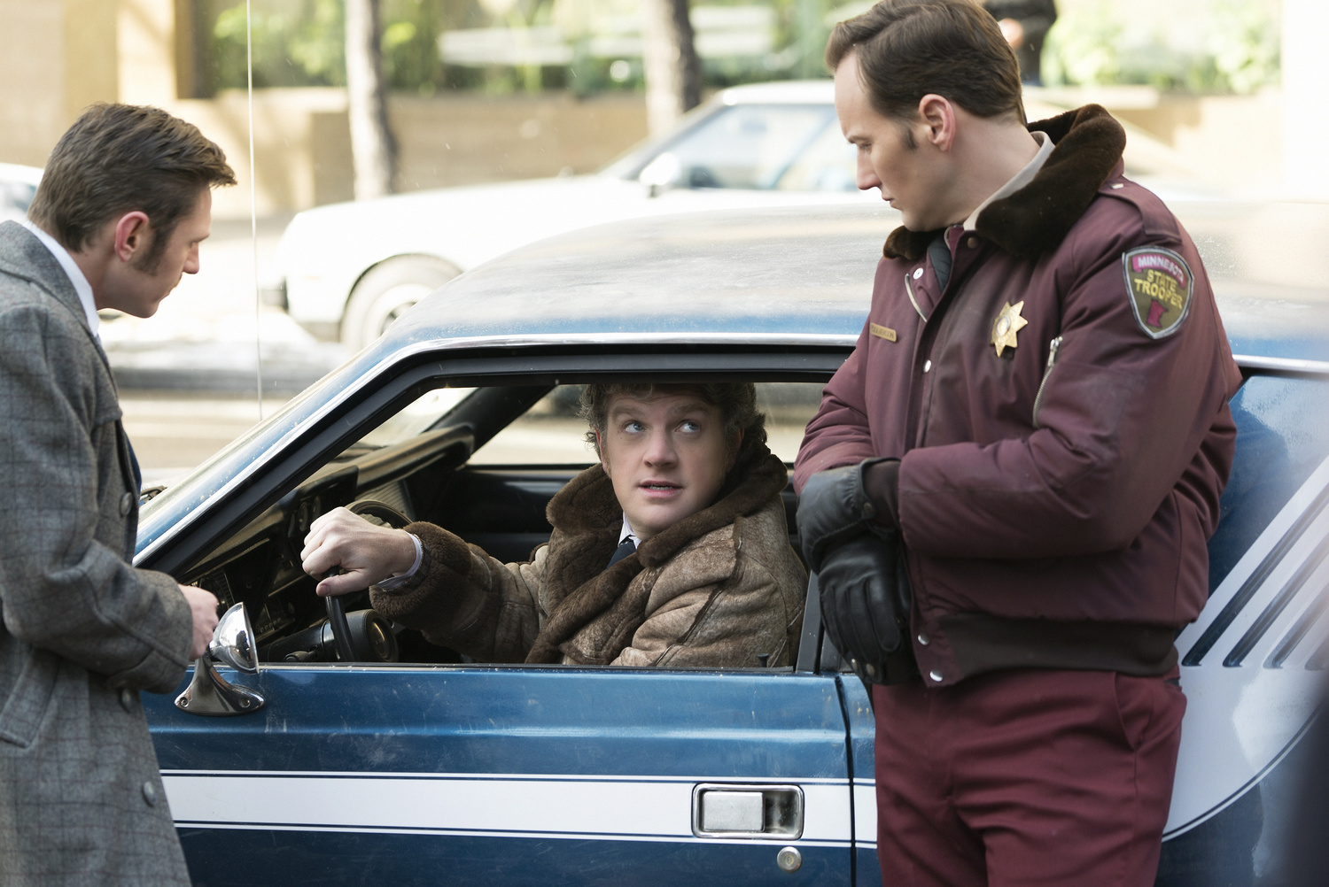Still of Patrick Wilson, Keir O'Donnell and Mike Bradecich in Fargo (2014)