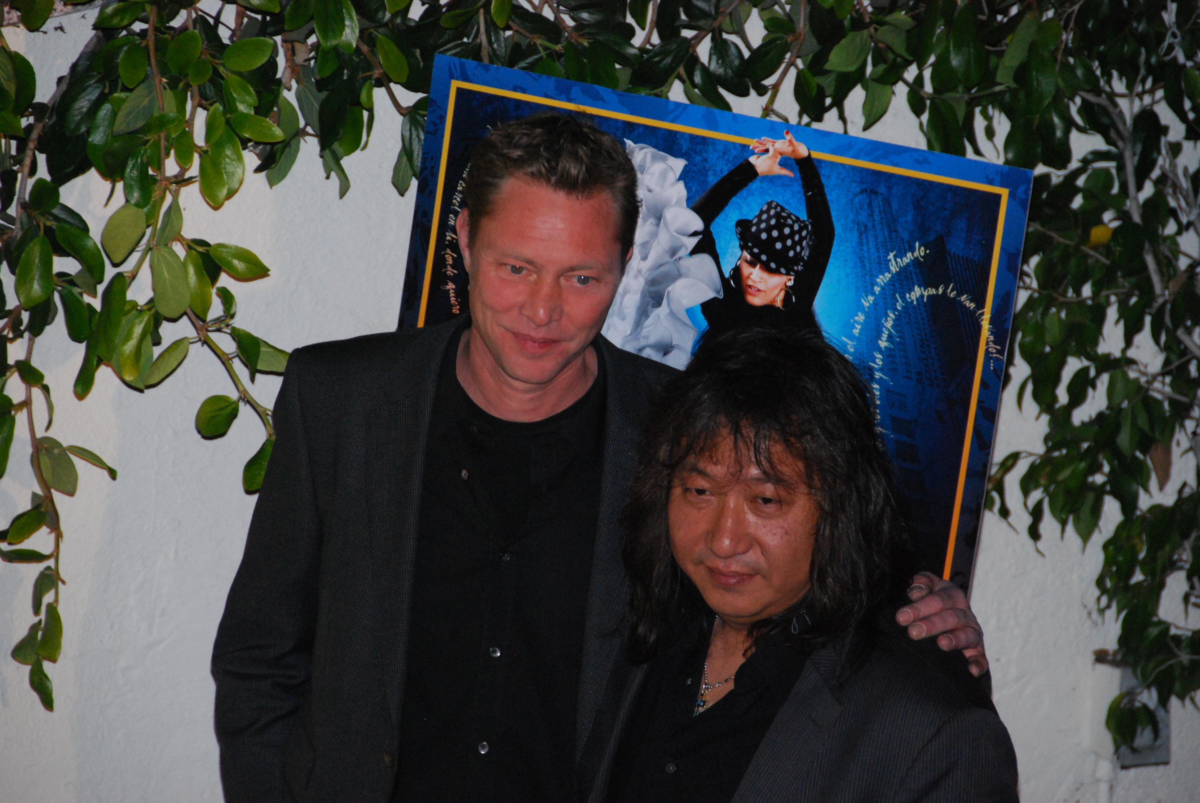 Composer & musician Martyn LeNoble with KUMPANIA guitarrista Jose Tanaka at Los Angeles Premiere