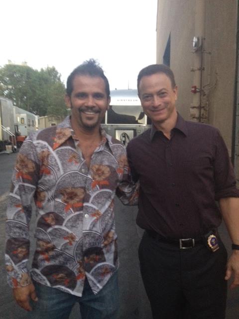 GARY SINISE On set of CSI NEW YORK ( I was Guest starring as BOYD HACKMAN