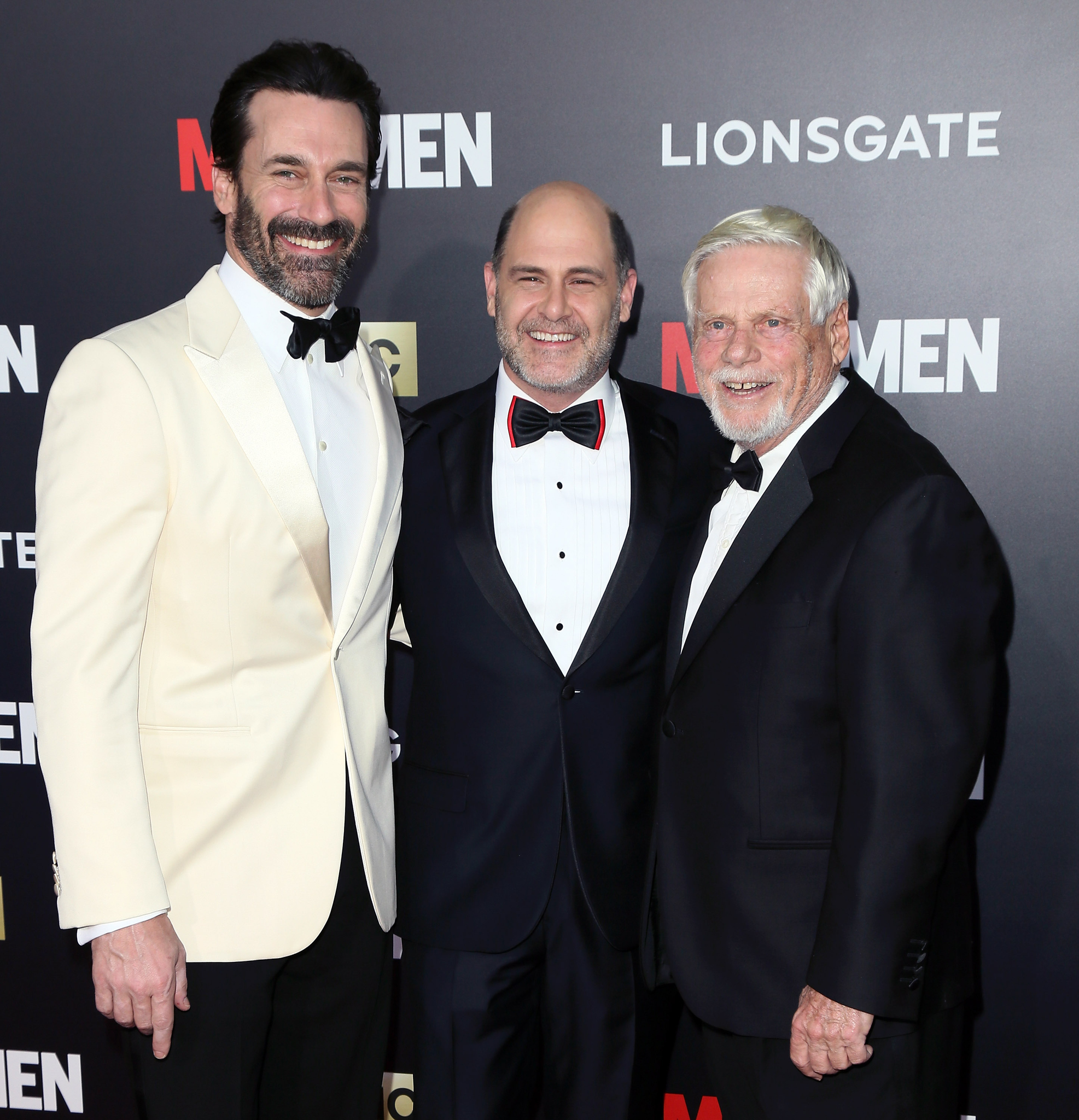 Jon Hamm, Robert Morse and Matthew Weiner at event of MAD MEN. Reklamos vilkai (2007)