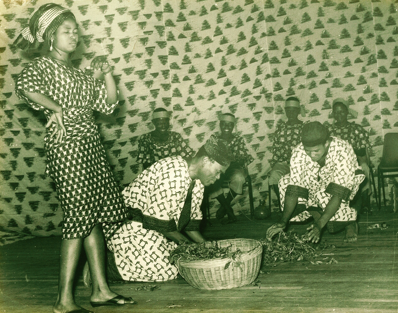 David Ogunde and his dad Huber Ogunde in the performance of Onimoto