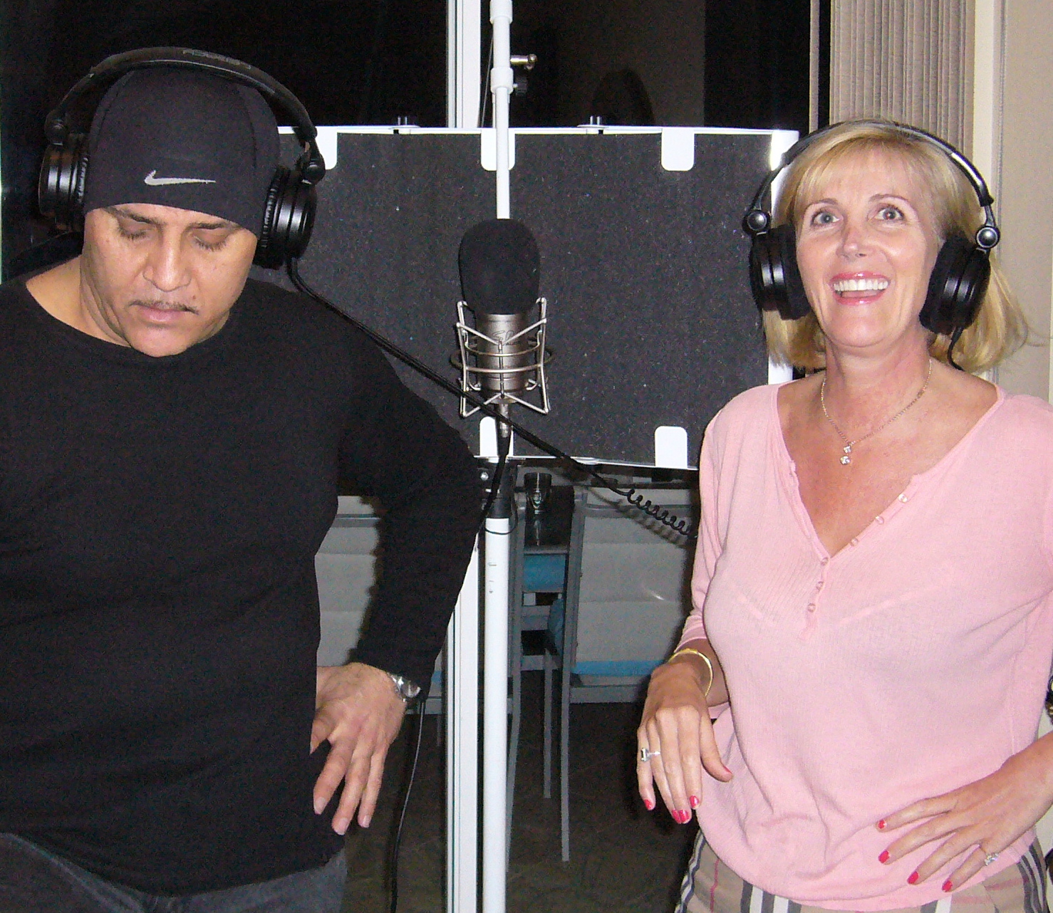 Antoine Jaja and Shelley rehearsing their Get Syked Music Track and lyrics