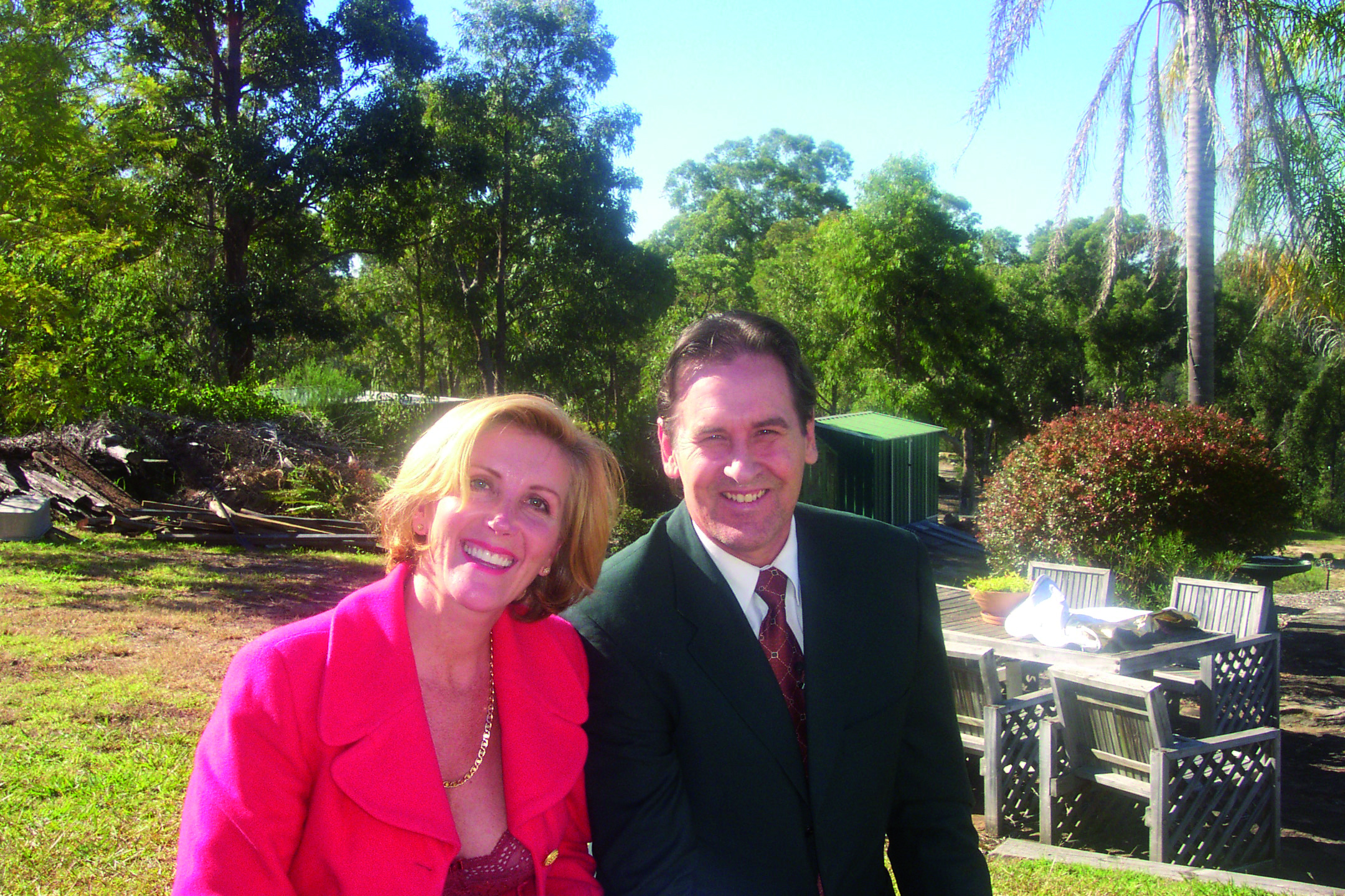 Hosts Shelley Sykes and Kieren Revell on location for TV Show Health Wealth & Happiness