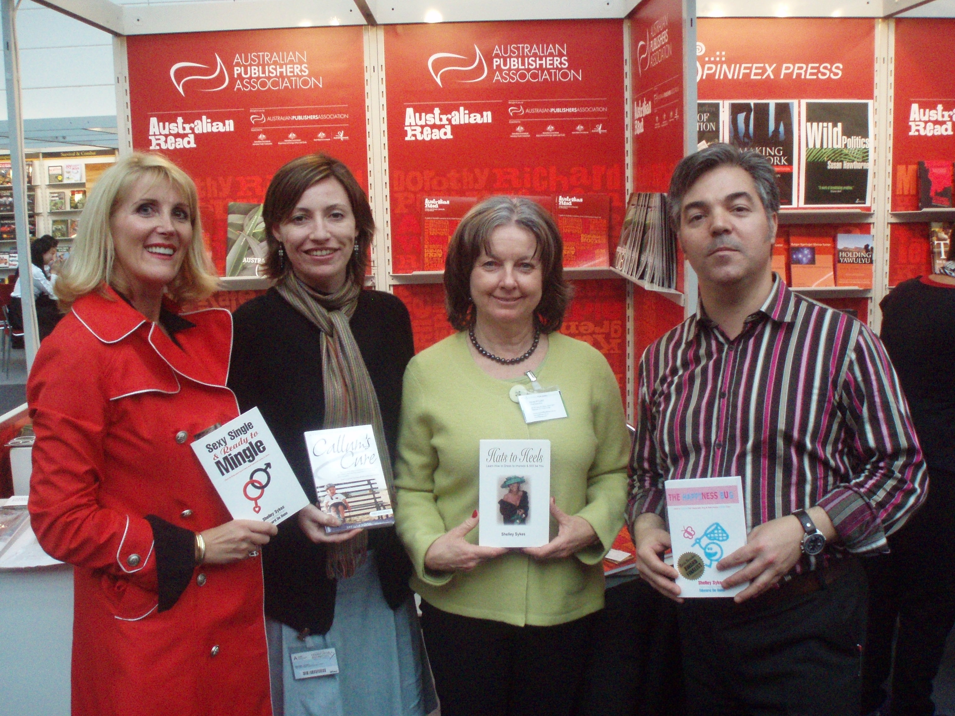 Australian Publishers Association Frankfurt displaying 4 of the 5 of Shelley's Award winning books