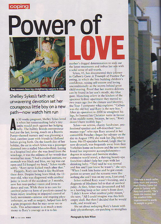 Who Weekly Magazine Article on Shelley Sykes & Son
