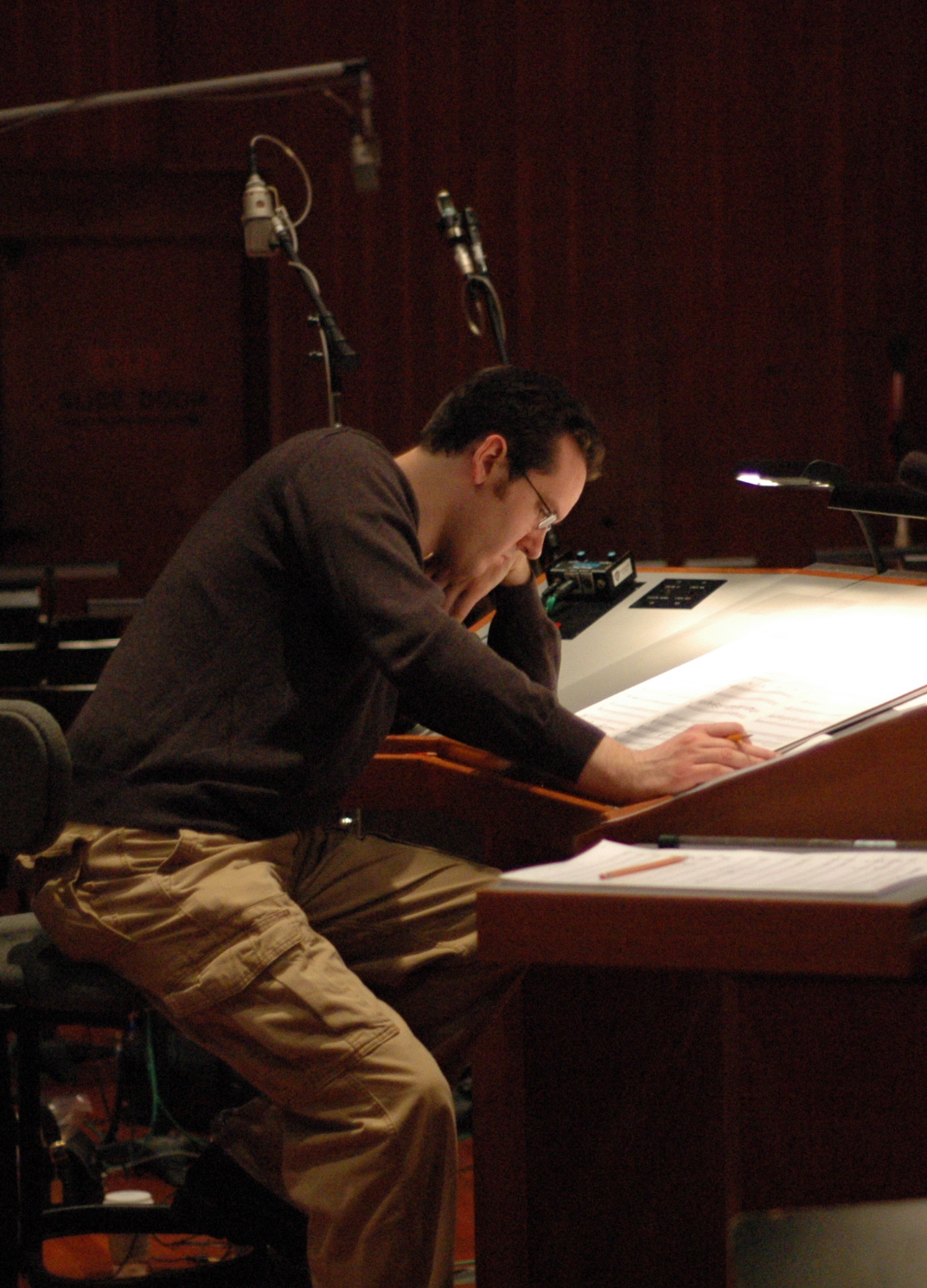 David and Fatima scoring session, reviewing a score