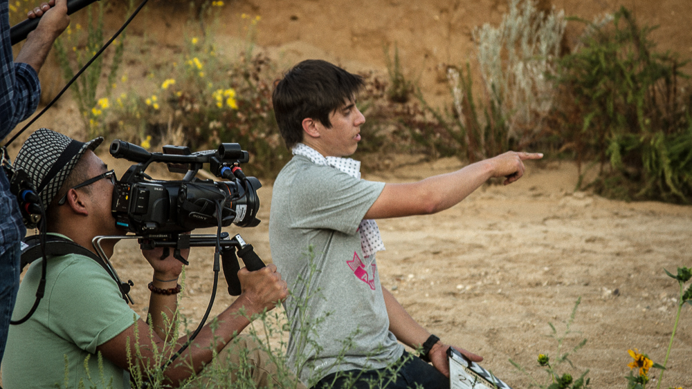 Addison Sandoval directing on location for Running Under the Sun.