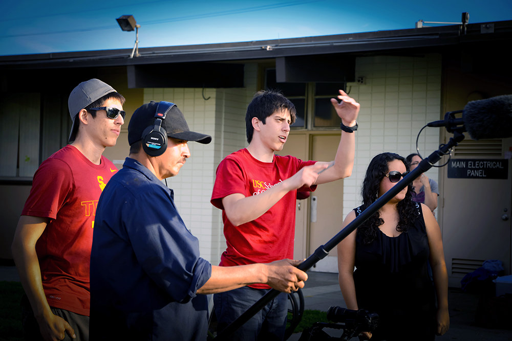 Writer-Director Addison Sandoval filming on location in Norwalk, CA.