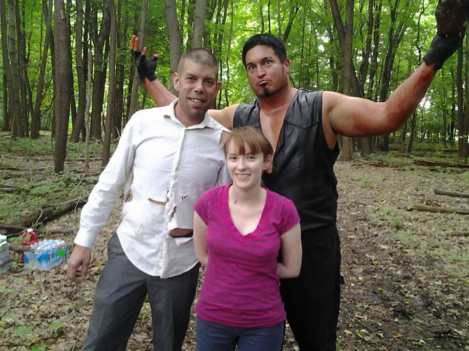 Benny Benzino (far right) on the set of 