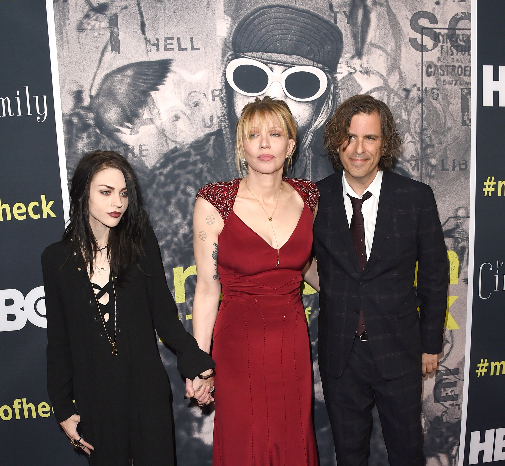 Courtney Love, Brett Morgen and Frances Bean Cobain at event of Cobain: Montage of Heck (2015)