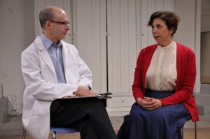 Production still of Ken Cohen and Hilary Kayle Crist in The Shadow Box
