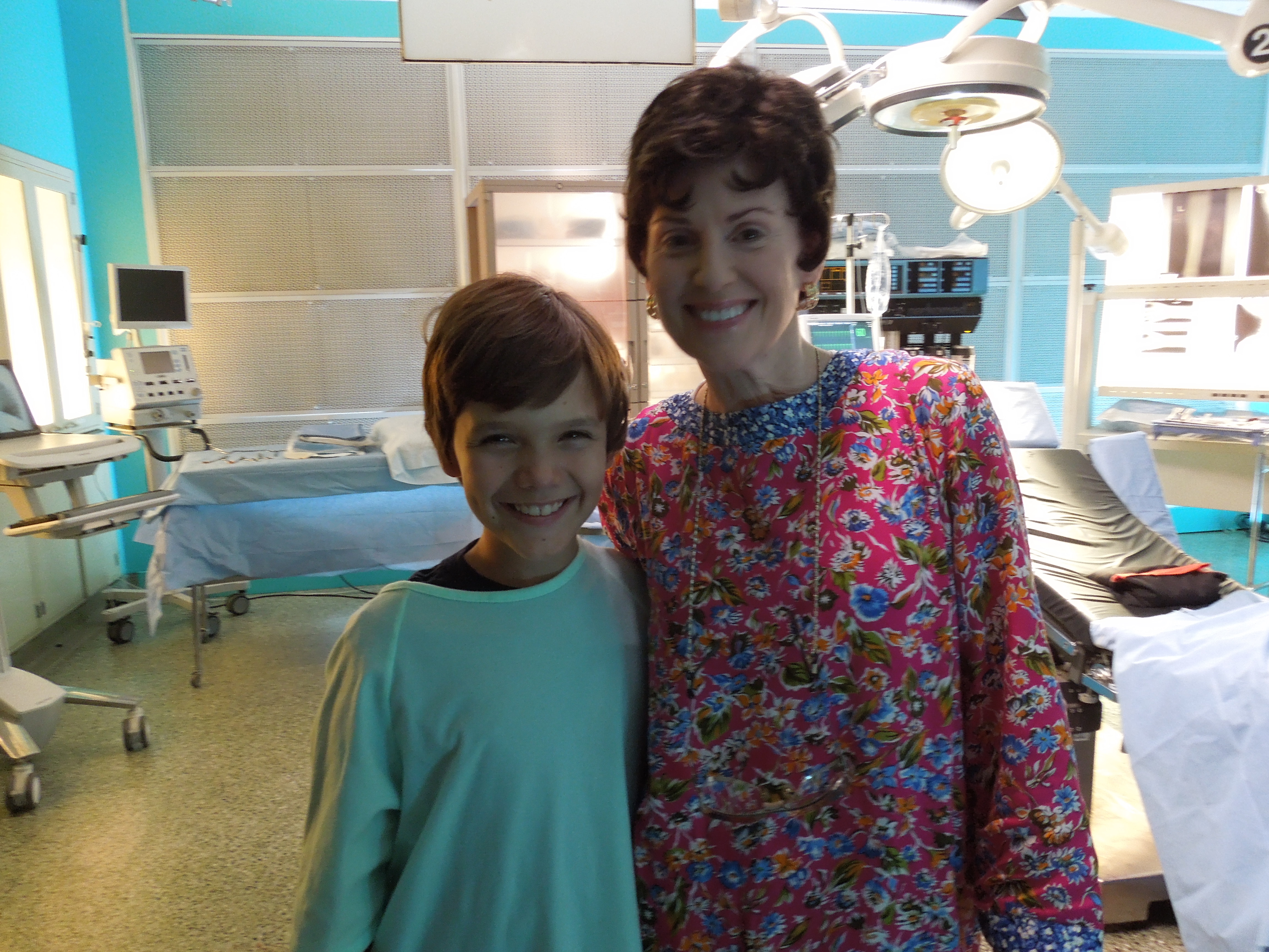 On set of Children's Hospital with Megan Mullally