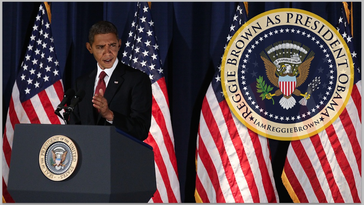 Reggie Brown as President Obama Website Photo