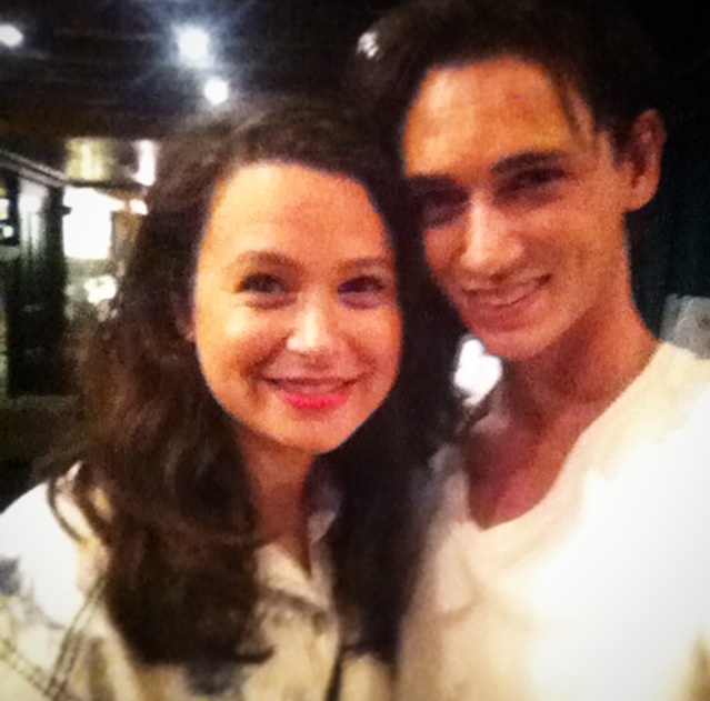 Actors Katie Lowes and Alexander Rain after a the benefit stage reading of the play, 