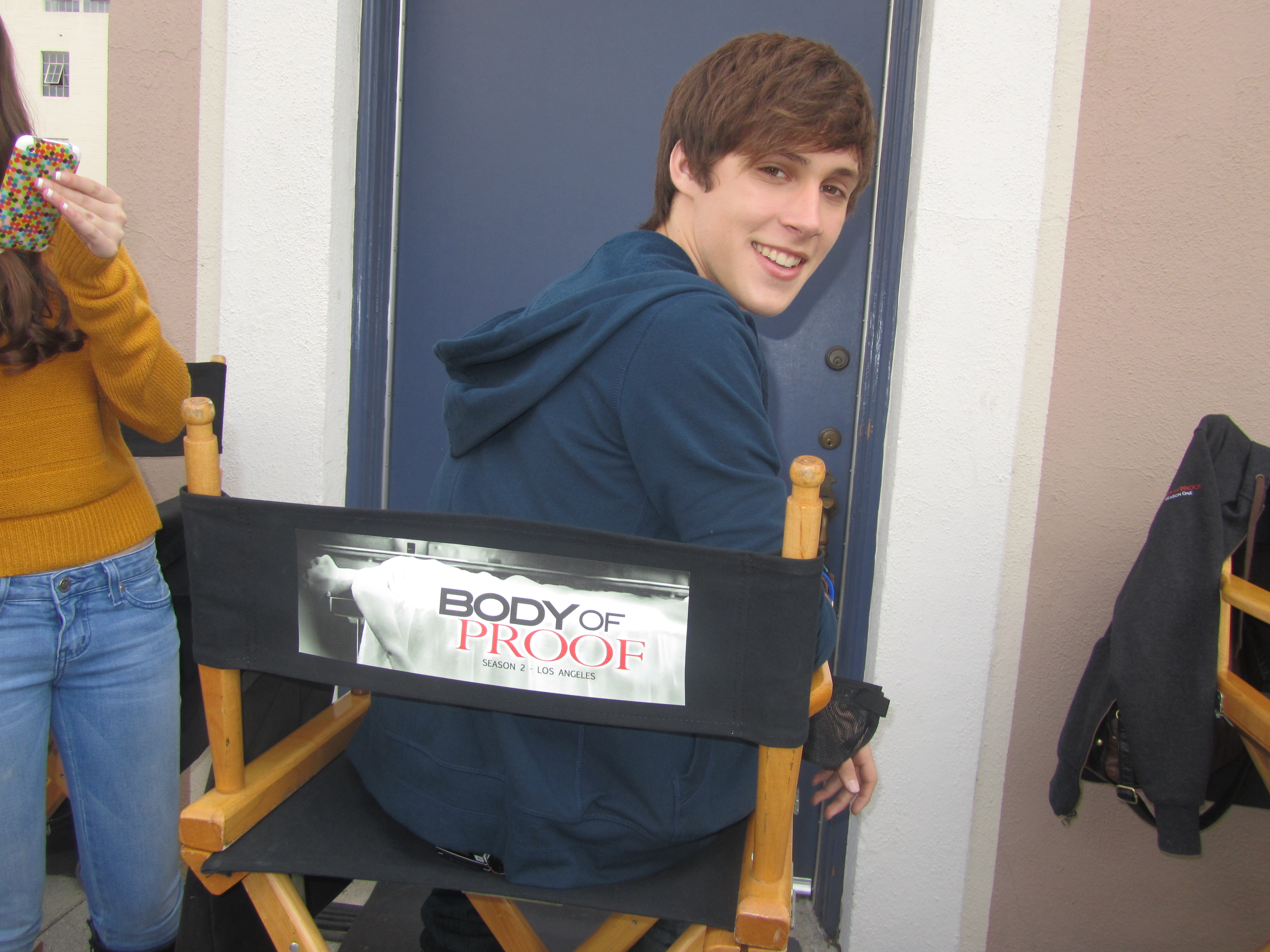Cameron between takes on set of Body of Proof. Details of air date TBA.
