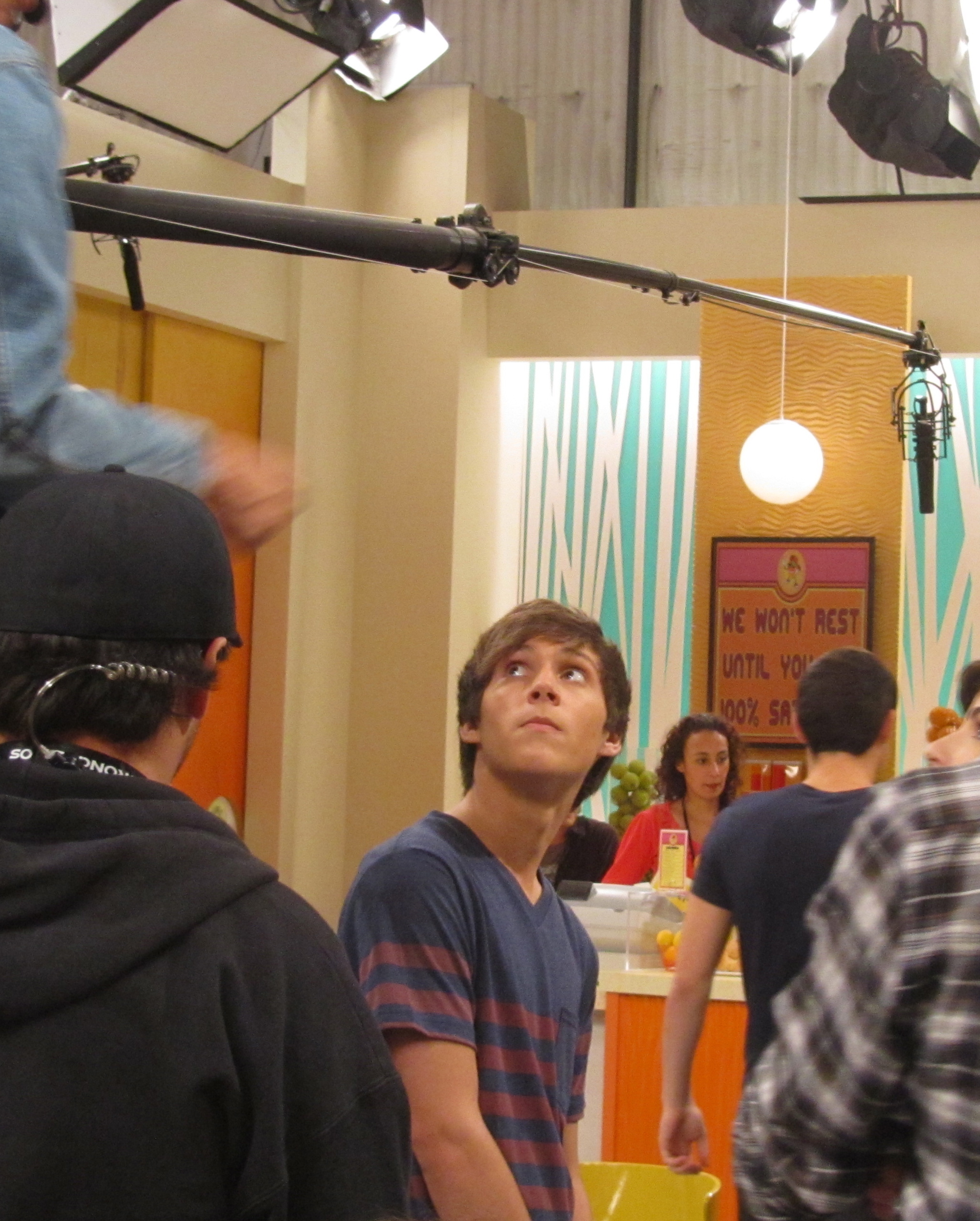 Cameron on set of Nickelodeon's 