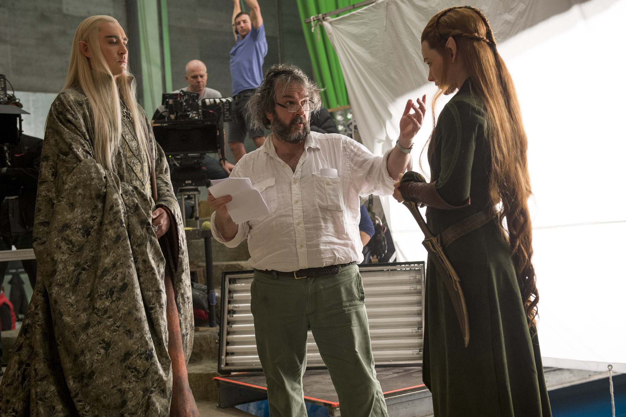 Peter Jackson, Lee Pace and Evangeline Lilly in Hobitas: Smogo dykyne (2013)