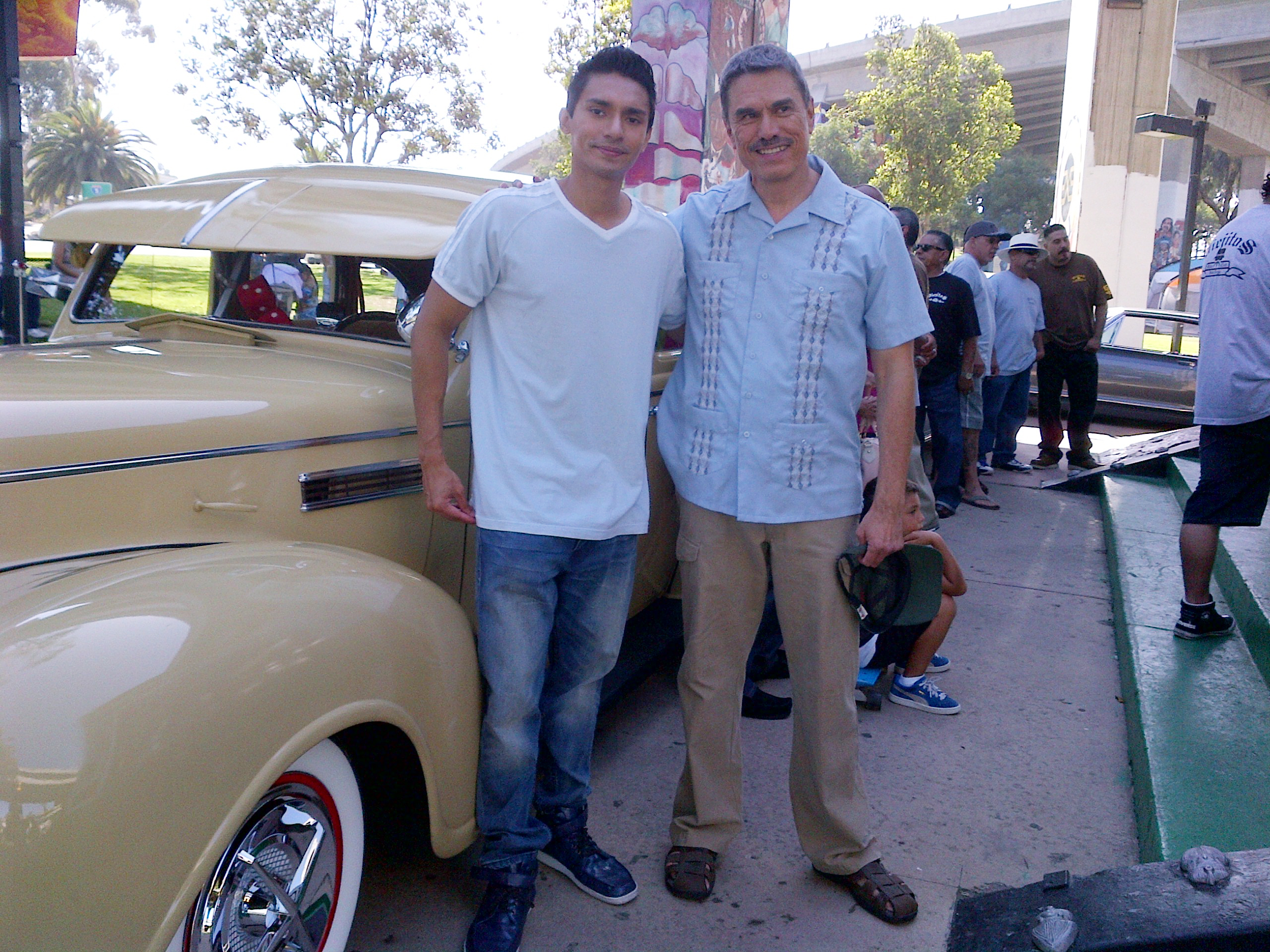 with Marco Rodriguez on set of La Migra