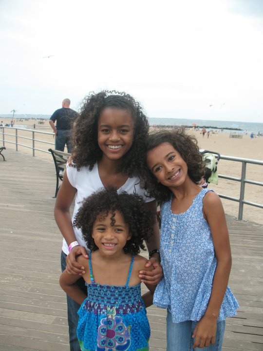 Lauren Hunt at Coney Island with cousins Nia (8yrs) and Anani (5yrs) 2011