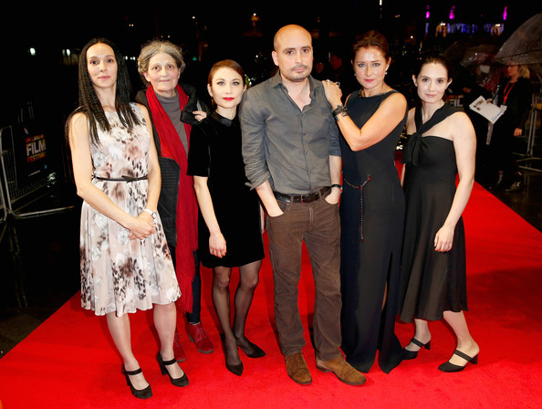 Actors Fatma Mohamed, Monica Swinn, Chiara DAnna, director Peter Strickland and actors Sidse Babett Knudsen, Eugenia Caruso at the official screening for The Duke of Burgundy' during the 58th BFI London Film Festival