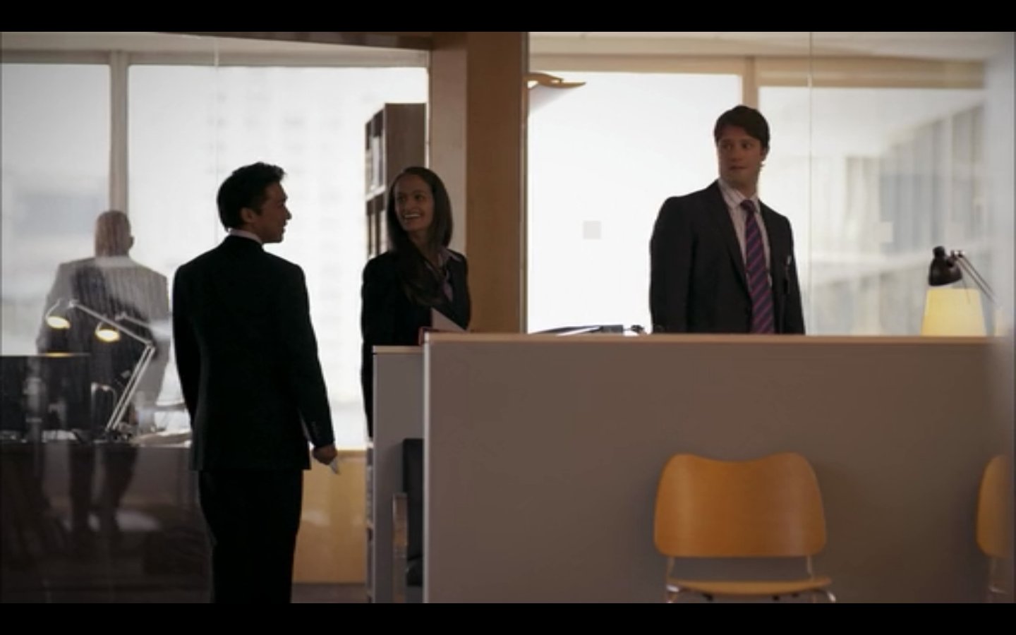 Still of Jonathan Sam, Talita Seplavy and Patrick Yeoman in White Collar.