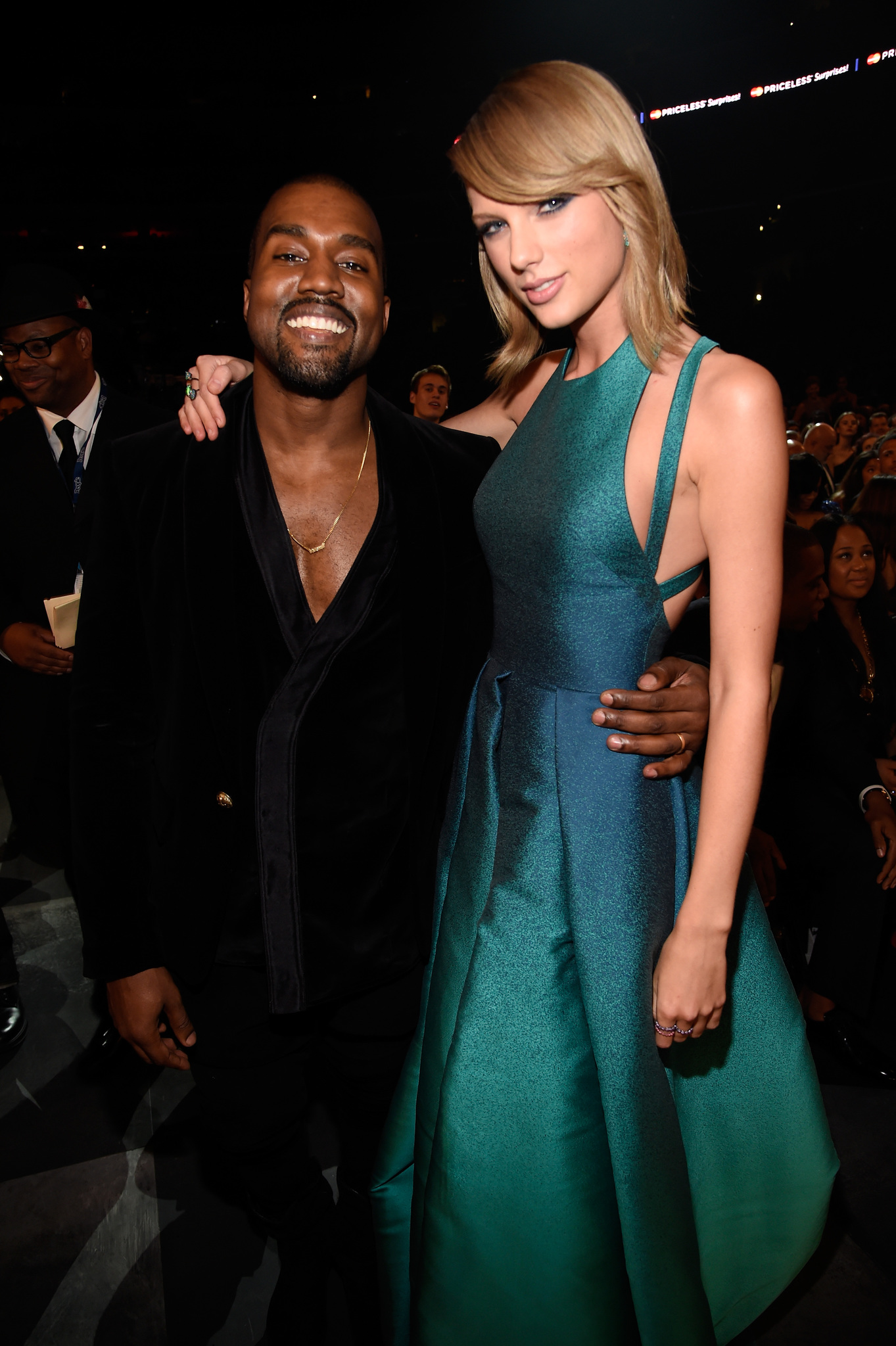 Kanye West and Taylor Swift at event of The 57th Annual Grammy Awards (2015)