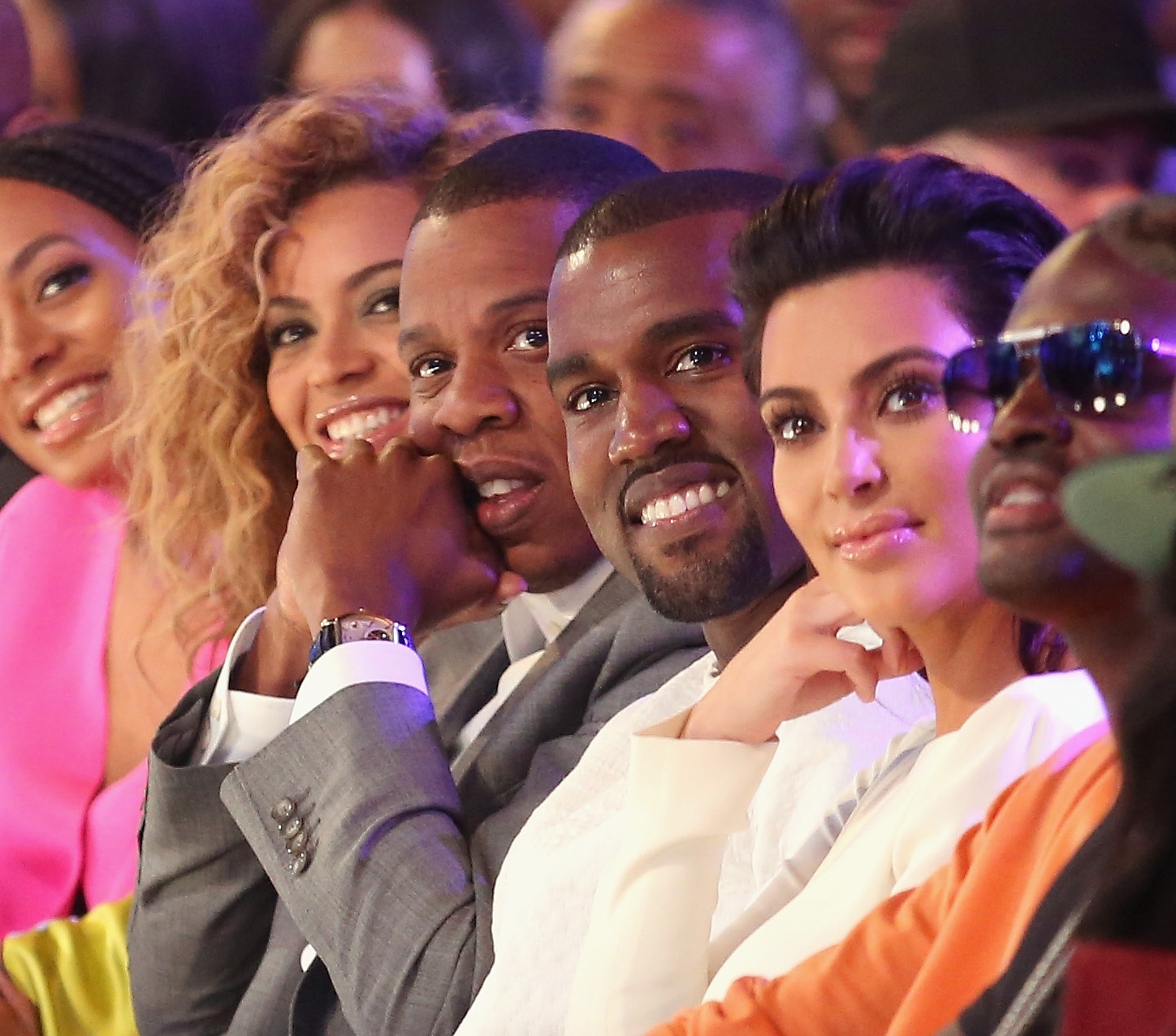 Jay Z, Beyoncé Knowles, Kanye West and Kim Kardashian West