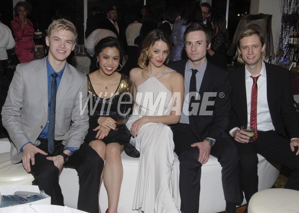 Gage Golightly, Nick Nordella, Kenton Duty, Ashley Argota, and guest attend The Borgnine Movie Star Gala at Sportsmen's Lodge Event Center on February 23, 2013 in Studio City, California