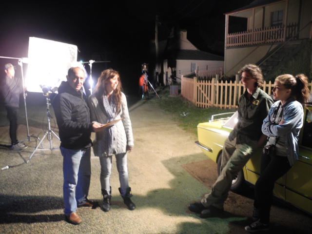 Michael Magafas, Producer, on Hounslow night set.