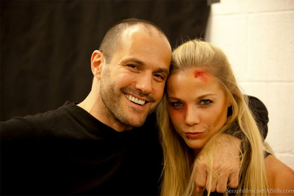 On the set of Vendetta, Andreas Beckett and Sofie Norman