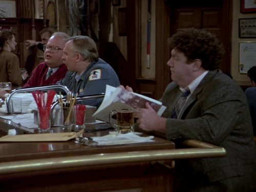 Still of John Ratzenberger, George Wendt and Paul Willson in Cheers (1982)