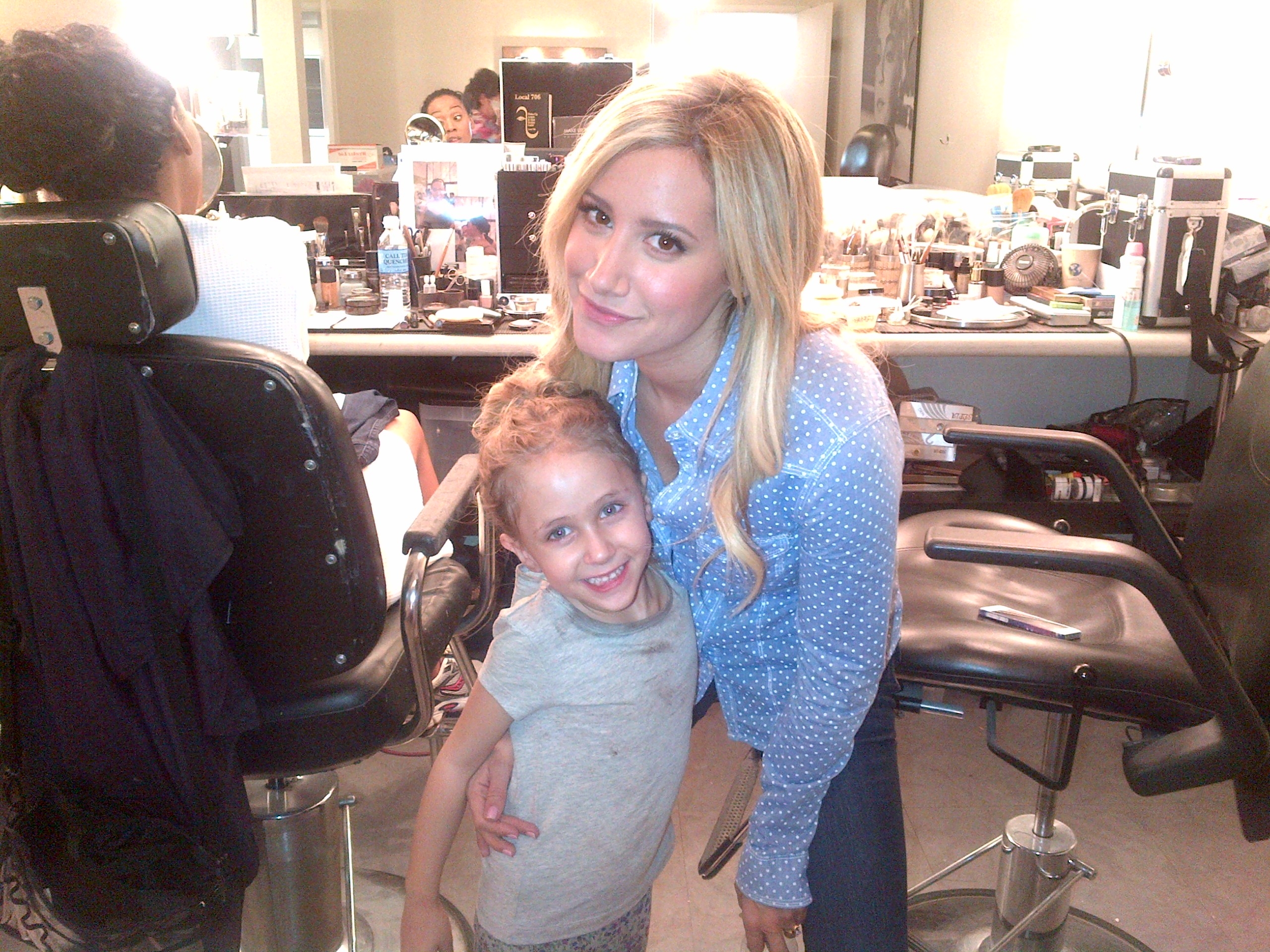 Ava with Ashley Tisdale on Scary Movie 5