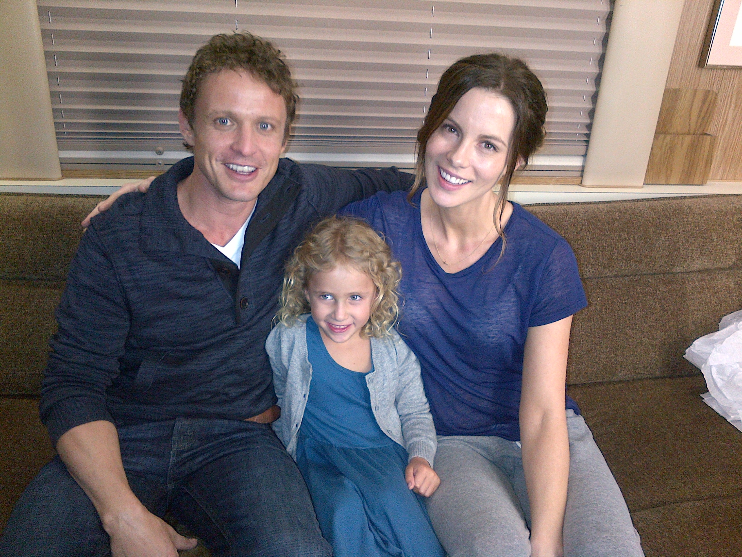 Ava with Kate Beckinsale and David Lyons on set of 