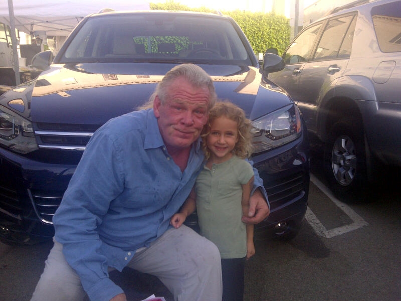 Ava and Nick Nolte on set of trials of Cate McCall