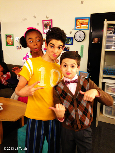 JJ Totah with Cameron Boyce and Skai Jackson of Disney's Jessie