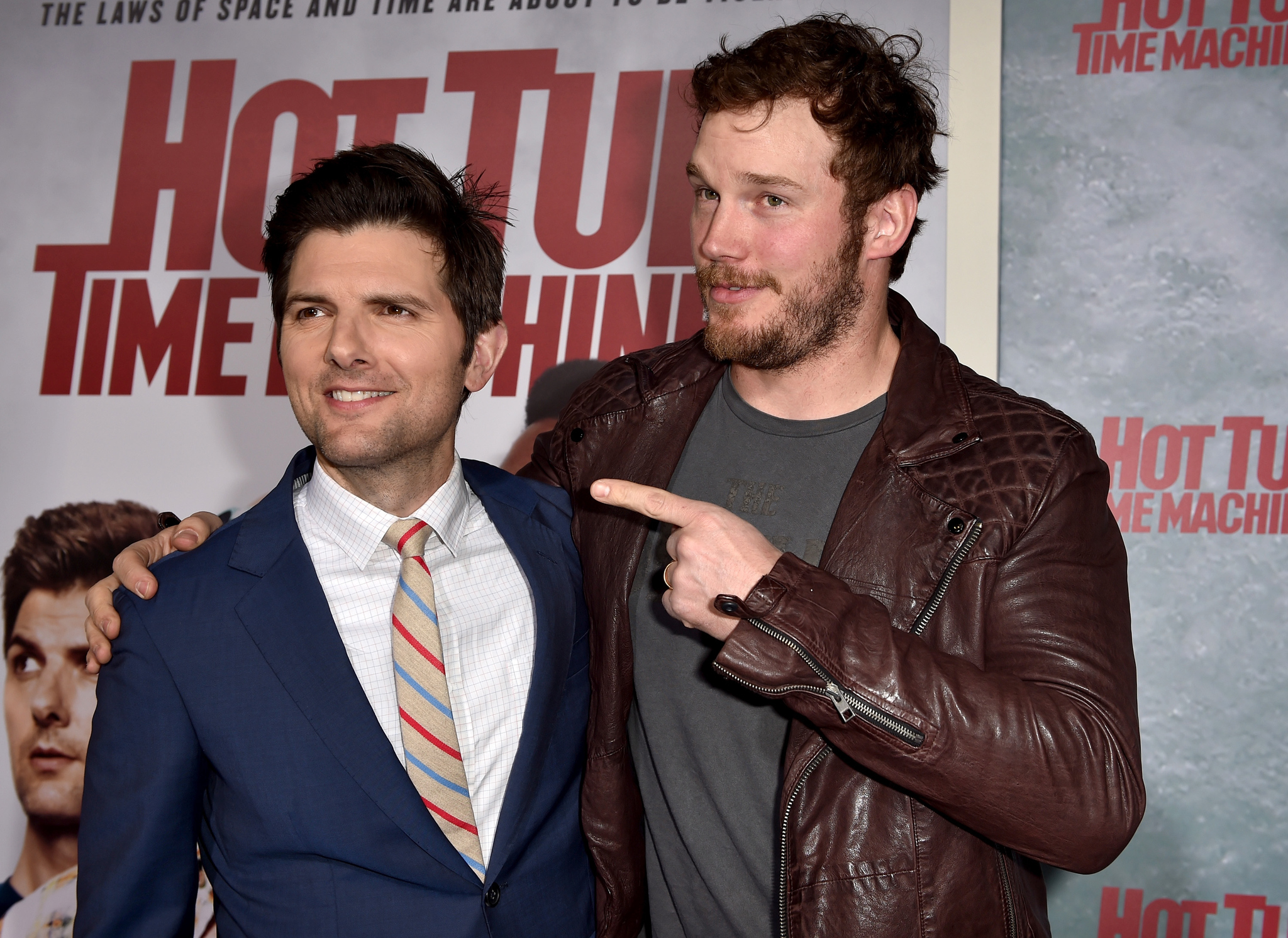 Adam Scott and Chris Pratt at event of Hot Tub Time Machine 2 (2015)