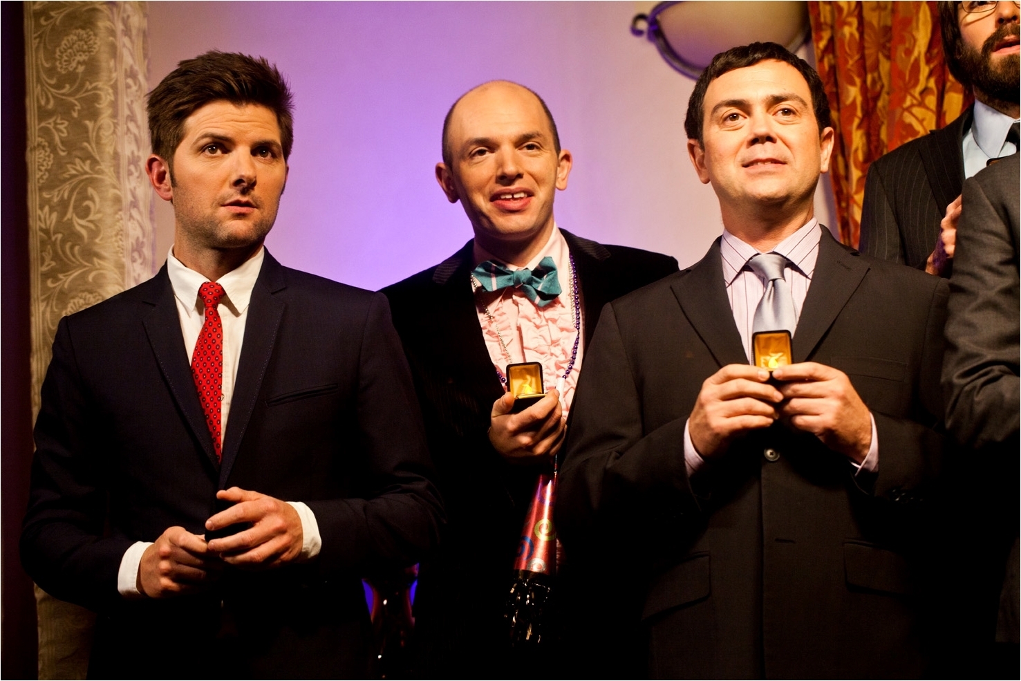 Still of Adam Scott, Joe Lo Truglio and Paul Scheer in Burning Love (2012)