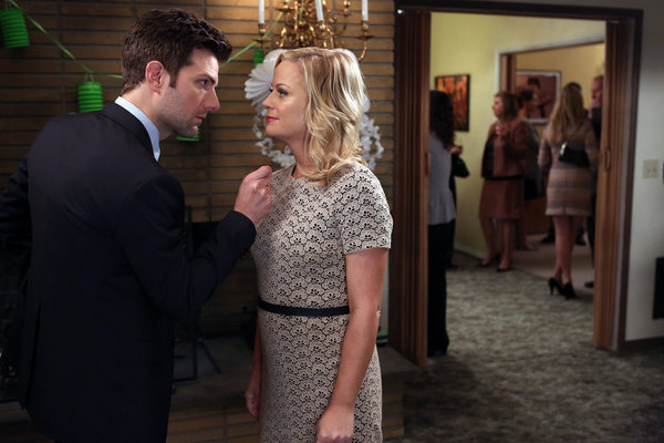 Still of Adam Scott and Amy Poehler in Parks and Recreation (2009)