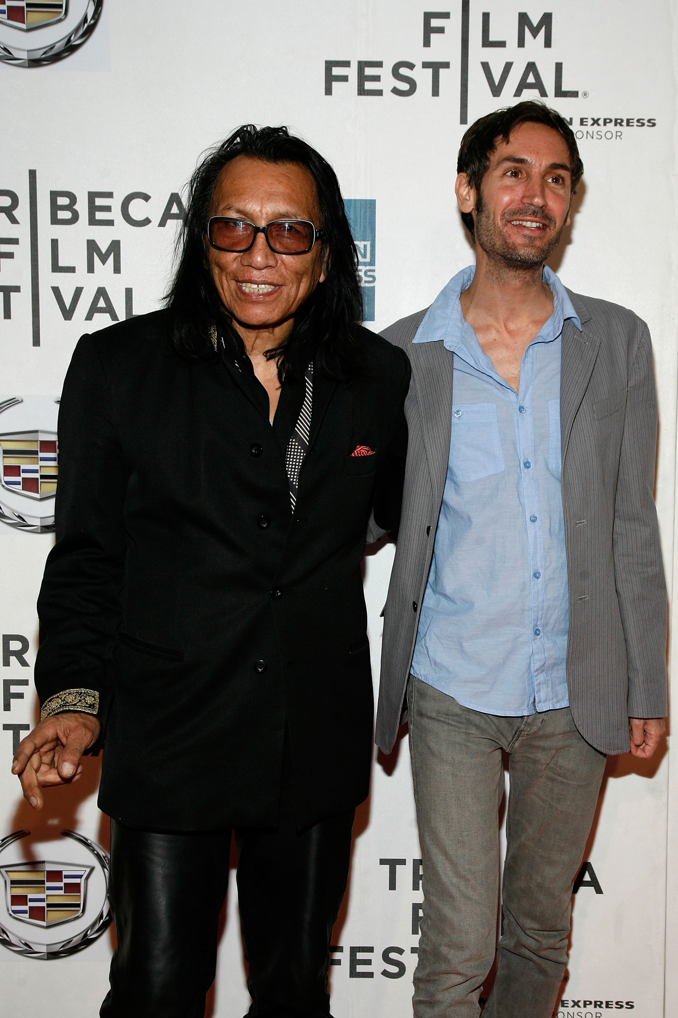 Malik Bendjelloul and Rodriguez at event of Searching for Sugar Man (2012)