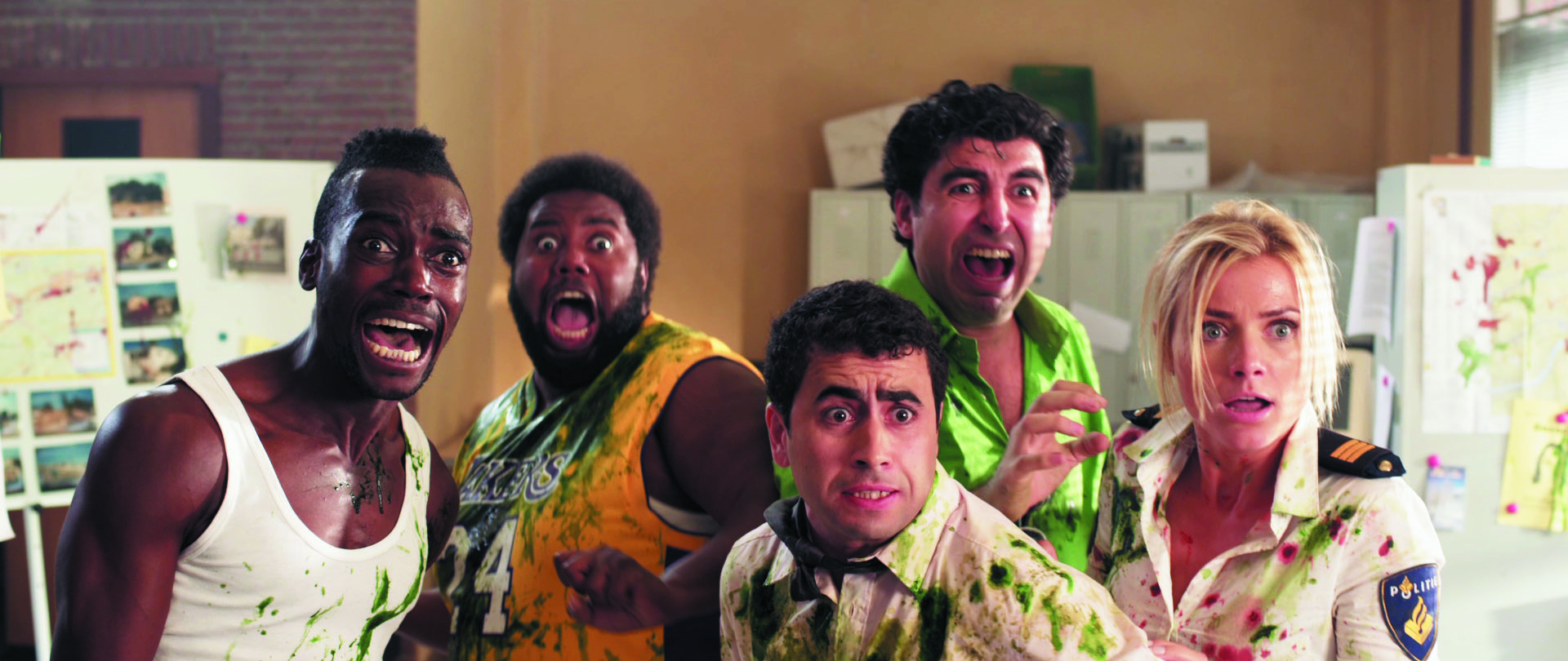 Still of Mimoun Ouled Radi, Yahya Gaier, Gigi Ravelli, Sergio Hasselbaink and Uriah Arnhem in Zombibi (2012)