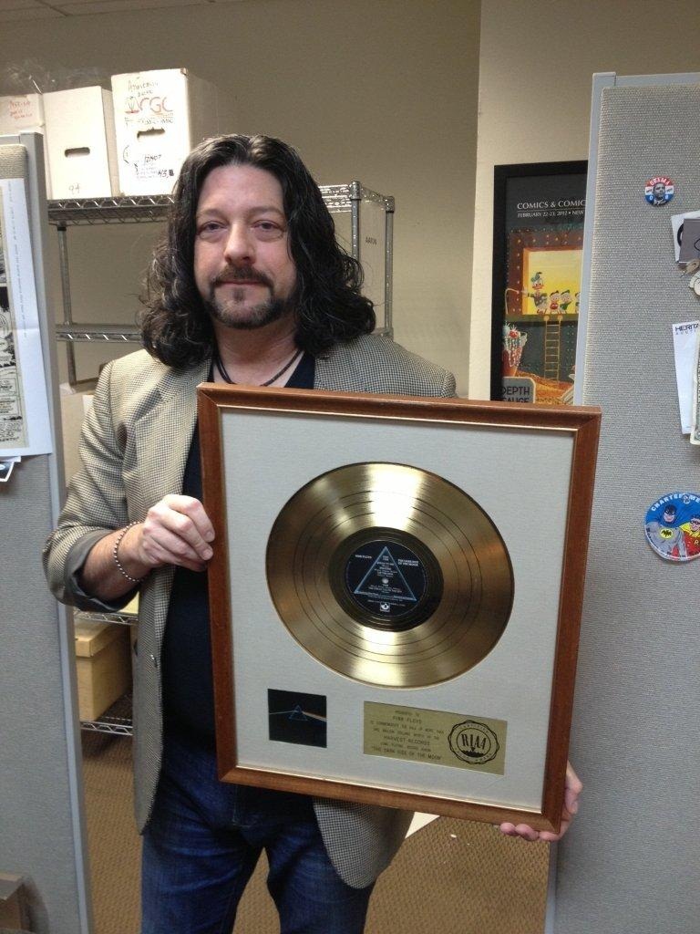 Greg with the Gold Record for Pink Floyd's 