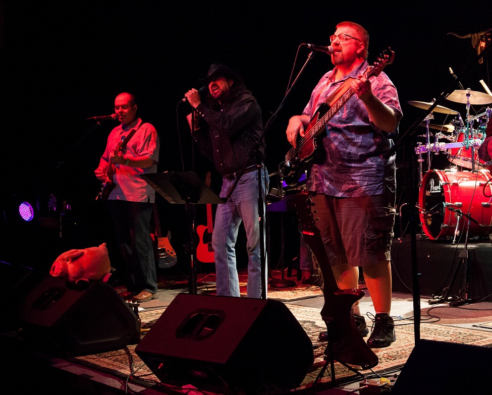 Greg on stage with Lone Star Floyd at the Famous Historical Kessler Theatre.