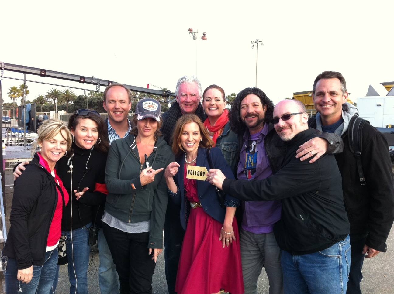 Greg on the set, with the cast and crew of ABC's 