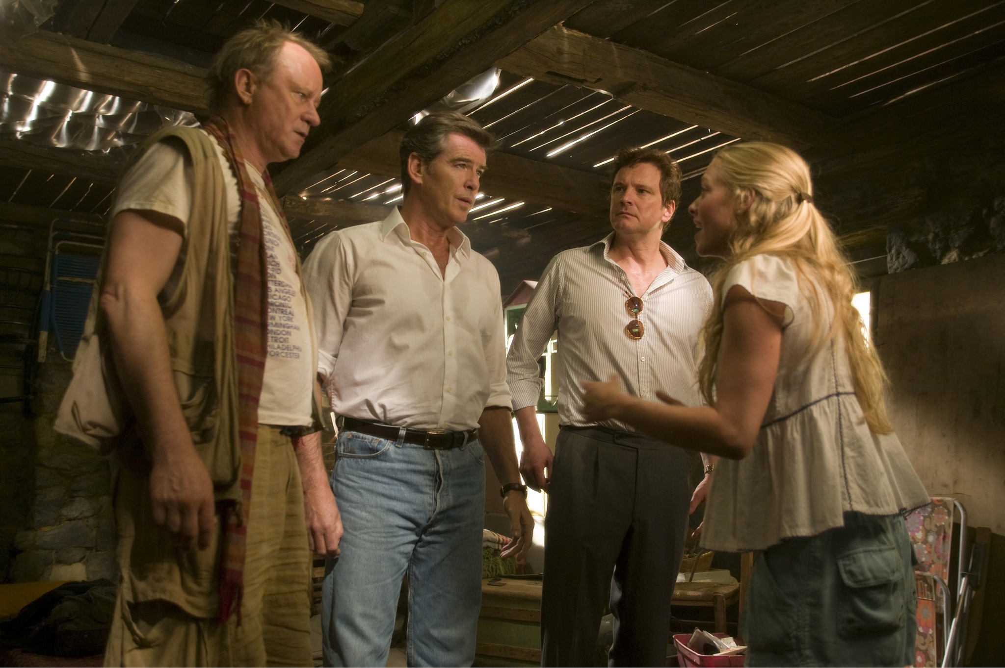 Still of Pierce Brosnan, Colin Firth, Stellan Skarsgård and Amanda Seyfried in Mamma Mia! (2008)