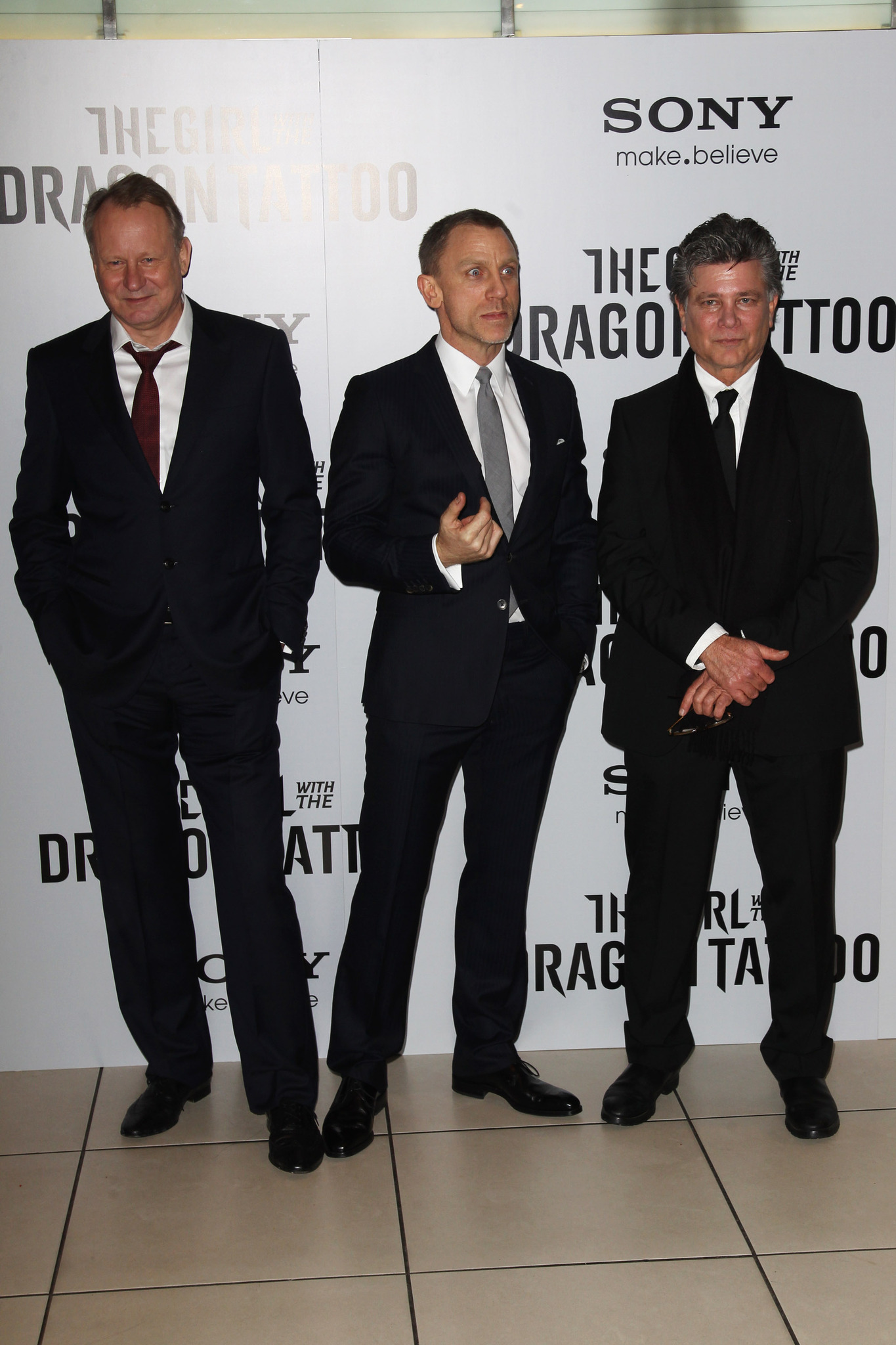 David Fincher, Stellan Skarsgård, Steven Zaillian and Daniel Craig at event of Mergina su drakono tatuiruote (2011)