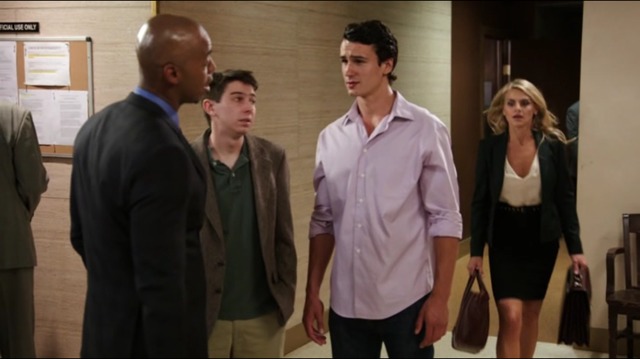 Still photo of Paul Black, Eliza Couple & Mehcad Brooks on Benched,