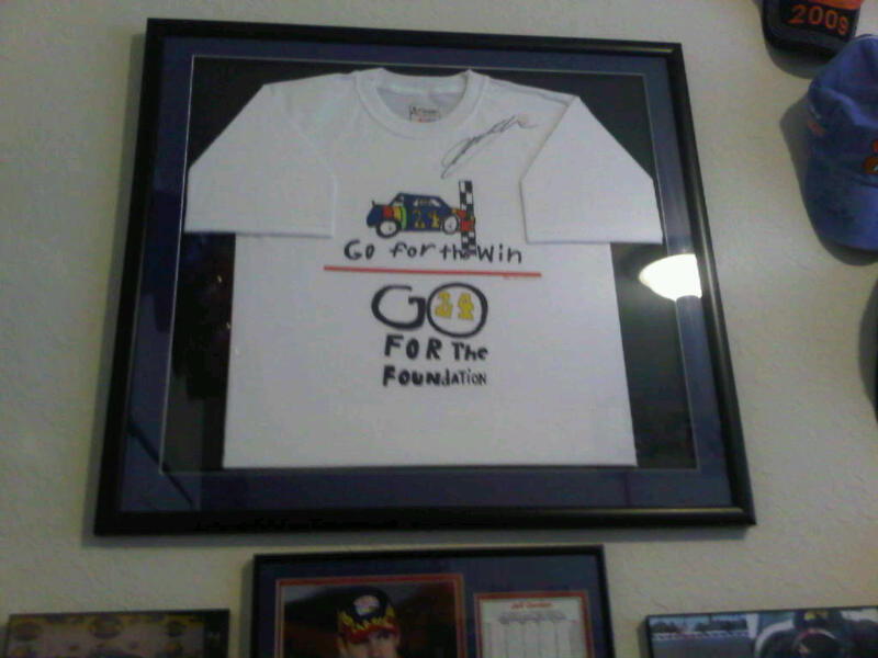 THIS IS MY SHIRT I DESIGNED AND JEFF GORDON SIGNED THE FIRST PRODUCED SHIRT....