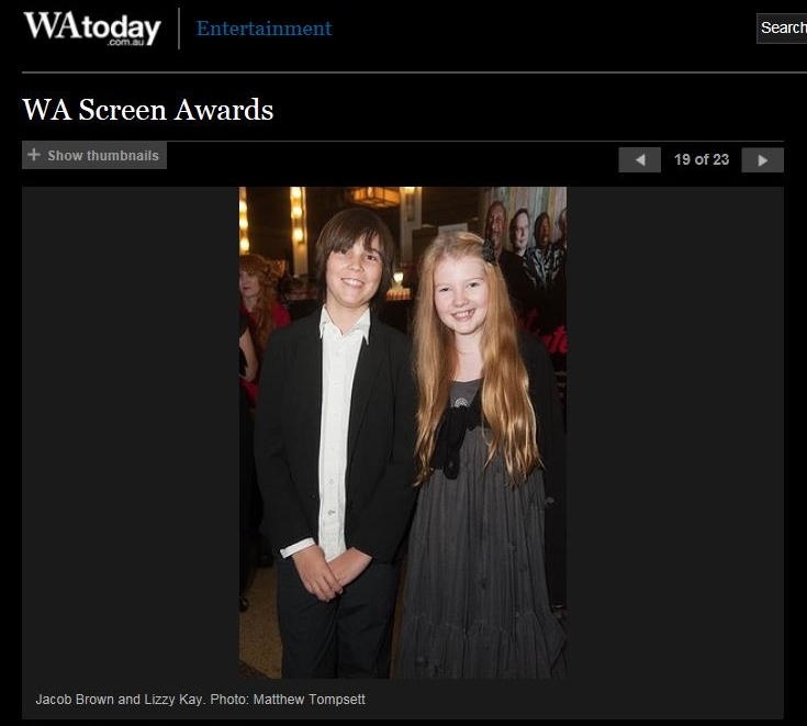 West Australian Screen Awards 2013 with Lizzy Kay