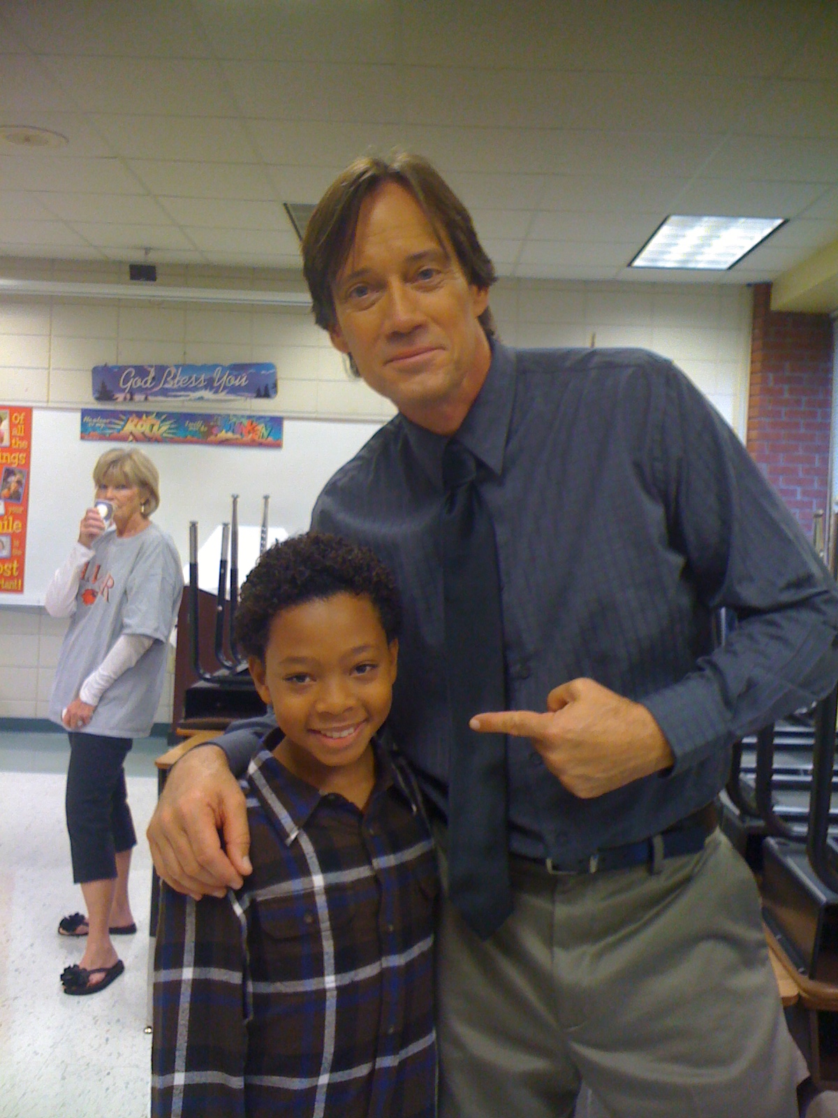 Tyler with his on-screen doctor, Kevin Sorbo in 